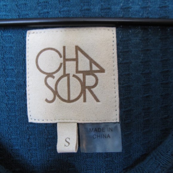 CHASER - Dark Turquoise Waffle Knit Thermal Top - Picture 5 of 11